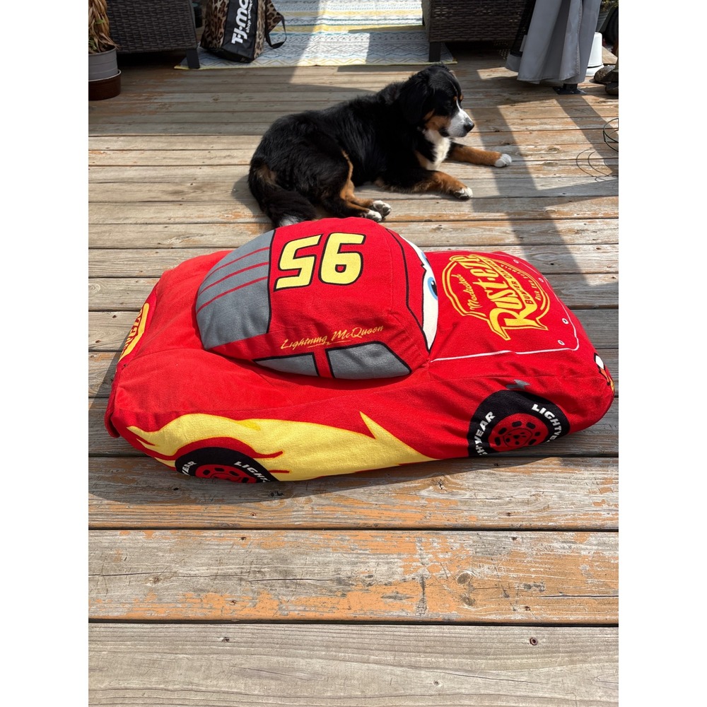 Disney Pixar Cars Lightning McQueen Plush Floor Pillow Jay Franco Red 95 25 Inch